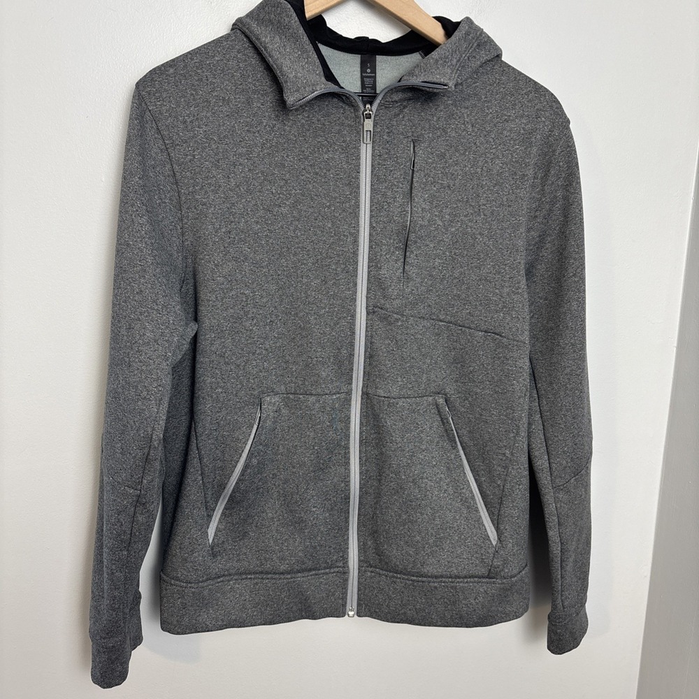 Lululemon City Sweat Thermo Full Zip Hoodie Men's Small Heathered Light Cast